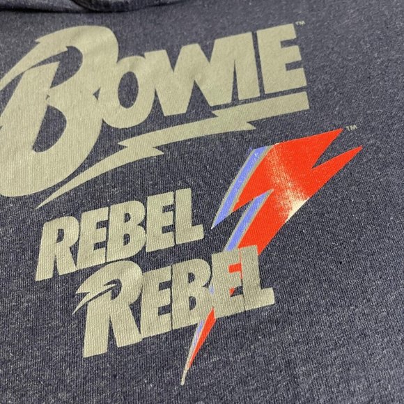 David Bowie Tank Top Men Size 2XL Blue Cotton Blend Rebel Rebel Heroes Crew Neck - Picture 6 of 7